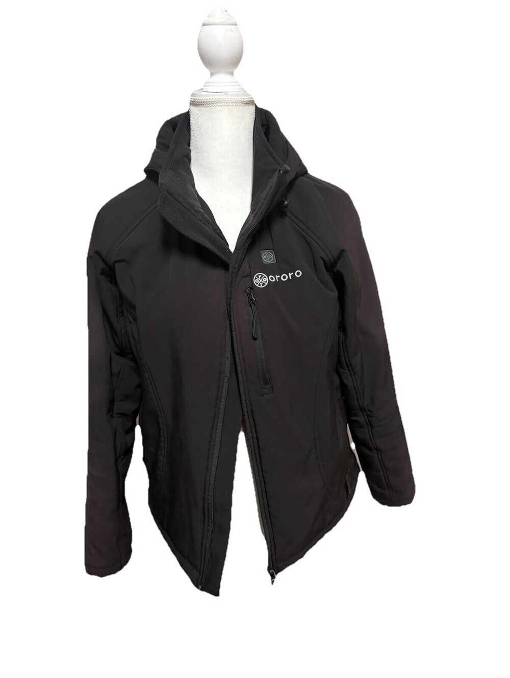 ororo Heated Hooded Full Zip Jacket Black Women's Size M Outdoor w/Battery Pack